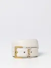 Saint Laurent Cassandre Leather Belt With Monogram Loop In Pattern