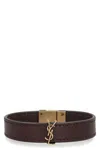 SAINT LAURENT SAINT LAURENT CASSANDRE LEATHER BRACELET