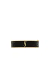 Saint Laurent Cassandre Leather Bracelet In Brown