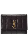 Saint Laurent Ysl Monogram Flap Small Wallet In Quilted Smooth Leather In Black