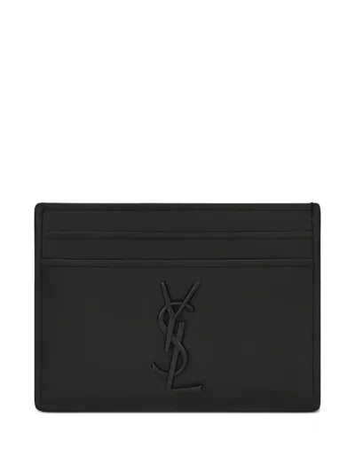 Saint Laurent 카상드르 레더 카드홀더 In Black