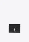Saint Laurent Cassandre Leather Cardholder In Black