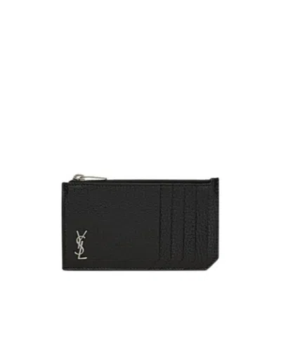 SAINT LAURENT SAINT LAURENT TINY CASSANDRE FRANGMENTS ZIPPED CARD CASE