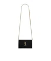 Saint Laurent Cassandre Leather Clutch Bag In Black