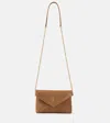 Saint Laurent Cassandre Leather Clutch In Brown