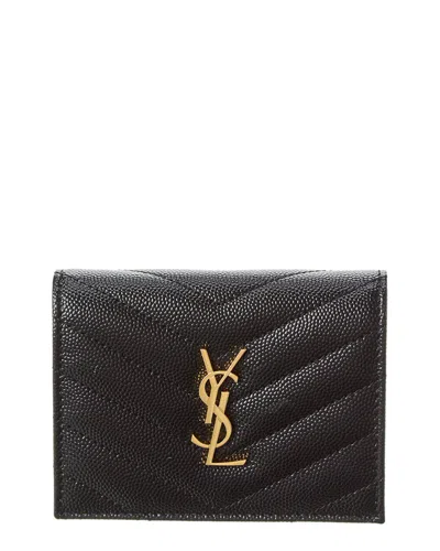 Saint Laurent Cassandre Leather Coin Purse In Blue