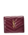 Saint Laurent Cassandre Leather French Wallet In Burgundy