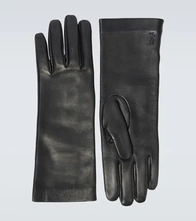 Saint Laurent Cassandre Leather Gloves