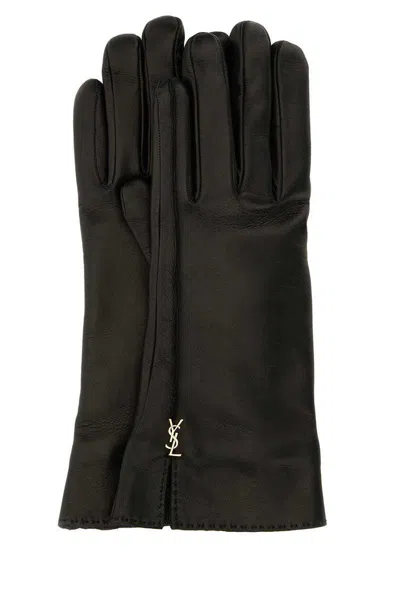 SAINT LAURENT SAINT LAURENT CASSANDRE LEATHER GLOVES