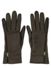 Saint Laurent Cassandre Leather Gloves In Black