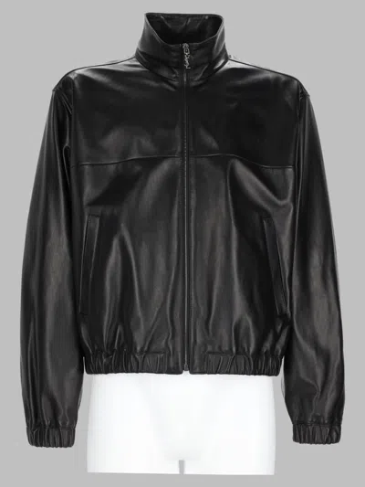 Saint Laurent Cassandre Leather Jacket In Black