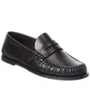 Saint Laurent Cassandre Leather Loafer In Black