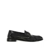 Saint Laurent Ysl Logo Leather Loafers In Black