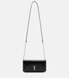 Saint Laurent Cassandre Leather Phone Pouch In Black