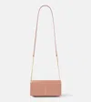 Saint Laurent Cassandre Leather Phone Pouch In Pink