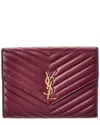 Saint Laurent Cassandre Leather Pouch In Red