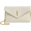 Saint Laurent Cassandre Leather Pouch In White