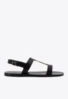 Saint Laurent Cassandre Sandals In Smooth Leather