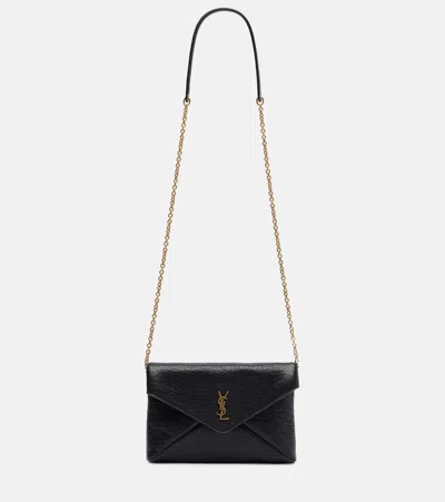 SAINT LAURENT CASSANDRE LEATHER SHOULDER BAG