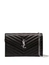 Saint Laurent Cassandre Leather Shoulder Bag In Black