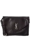 Saint Laurent Cassandre Leather Shoulder Bag In Black