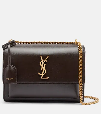 Saint Laurent Cassandre Leather Shoulder Bag In Blue