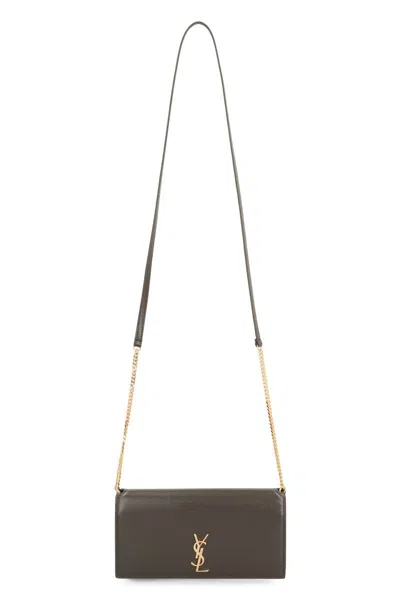 Saint Laurent Cassandre Leather Smartphone Case In Brown