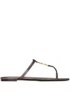 Saint Laurent Cassandra Leather Ysl Thong Sandals