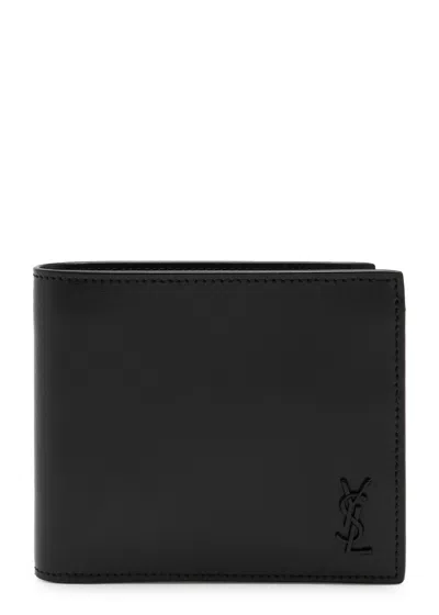 Saint Laurent Cassandre Leather Wallet In Black