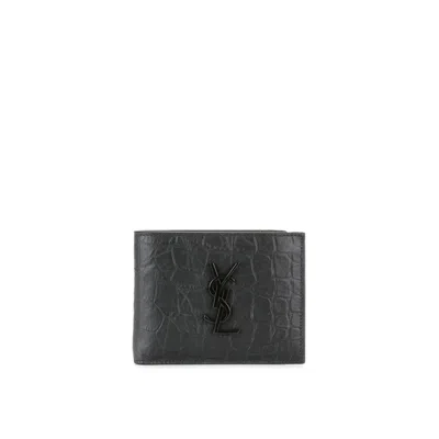 Saint Laurent Cassandre Leather Wallet In Black