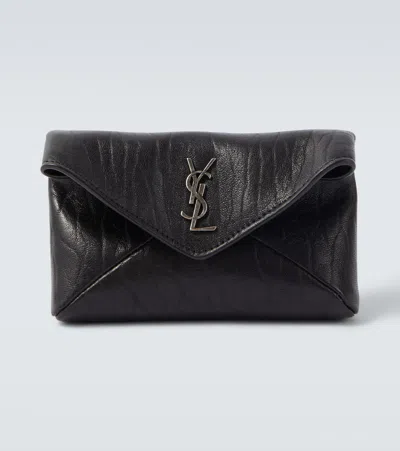 Saint Laurent Cassandre Leather Wallet In Black