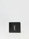 Saint Laurent Cassandre Leather Wallet In Black