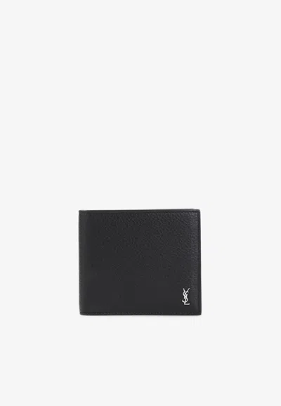 Saint Laurent Cassandre Leather Wallet In Black