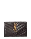 Saint Laurent Cassandre Leather Wallet In Brown