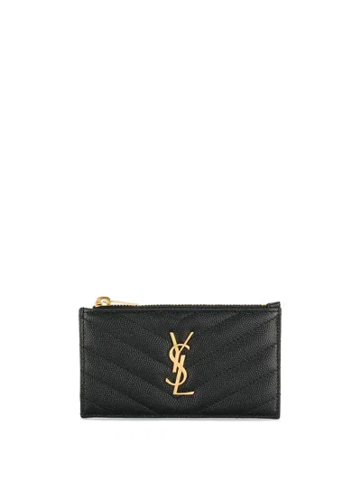 Saint Laurent Cassandre Leather Zipped Card Case