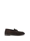 Saint Laurent Logo-detail Suede Loafers In Brown