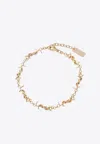 Saint Laurent Cassandre Brass Multi Ysl Bracelet In Gold