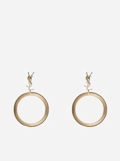 Saint Laurent Cassandre Logo Circle Earrings