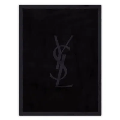 Saint Laurent Cassandre Logo Detail Scarf In Black