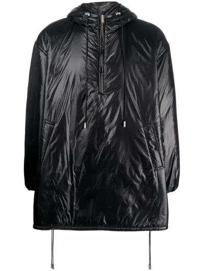 SAINT LAURENT CASSANDRE LOGO-EMBOSSED HOODED RAINCOAT