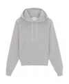 Saint Laurent Cassandre-embroidered Cotton Hoodie In Gray