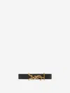 Saint Laurent Cassandre Logo Leather Bracelet In Black