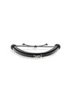 Saint Laurent Cassandre Logo Leather Bracelet In Black