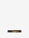 Saint Laurent Cassandre Logo Leather Bracelet In Black