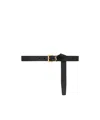 Saint Laurent Cassandre Logo Plaque Belt In Black