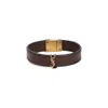 Saint Laurent Cassandre Logo Plaque Bracelet In Dk Br Choco/br Choco