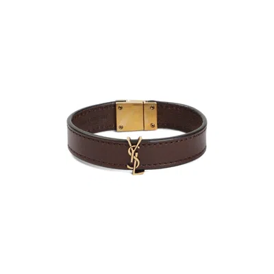 SAINT LAURENT CASSANDRE LOGO PLAQUE BRACELET