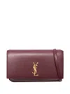 Saint Laurent Cassandre Logo-plaque Mini Bag In Red