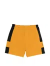 Saint Laurent Cassandre Bicolor Cotton Serge Bermuda Shorts In Yellow