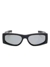 Saint Laurent Cassandre-logo Sunglasses In Black
